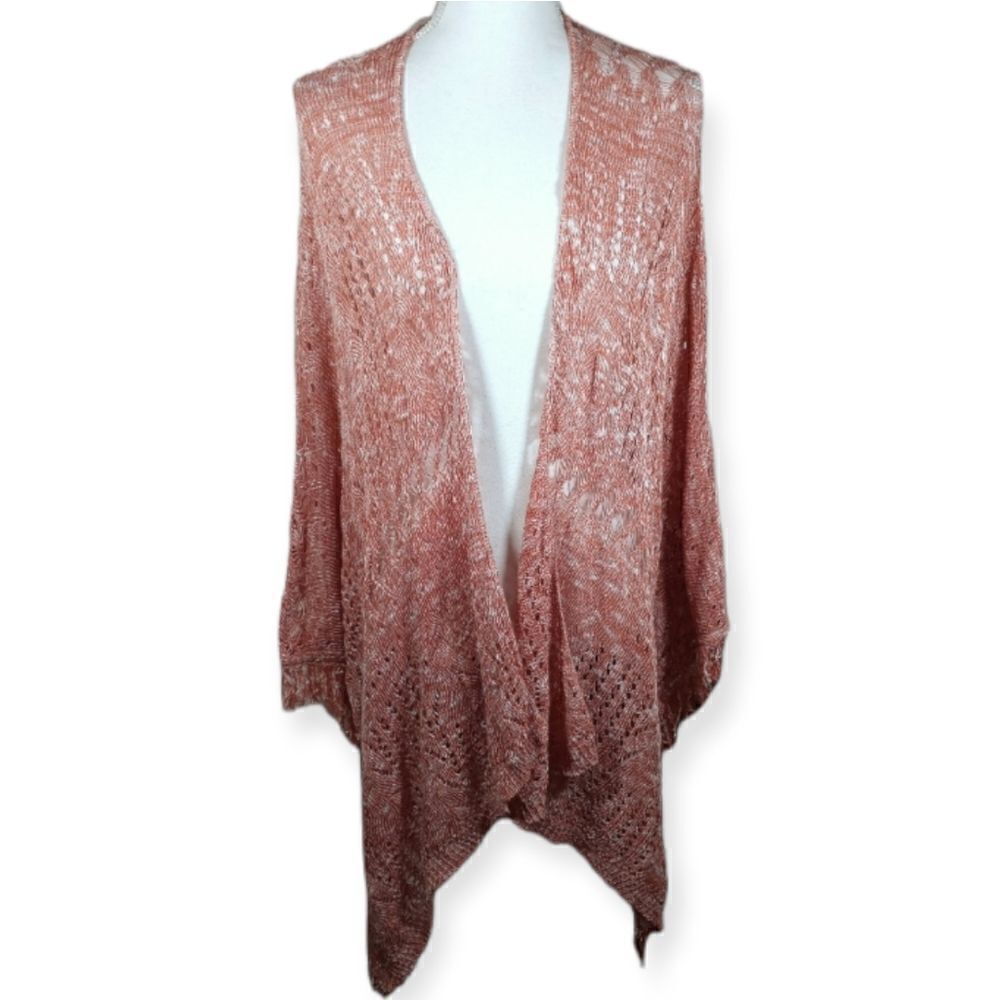 BONGO LT. RED SWEATER CARDIGAN KIMONO SZ.M EUC